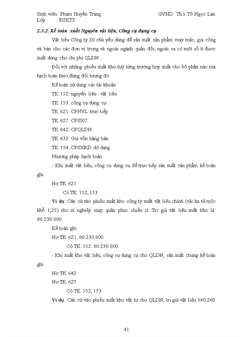 image for page Kế toán nguyên vật liệu công cụ dụng cụ tổng Công ty 20 Tổng cục Hậu cần Bộ Quốc phòng