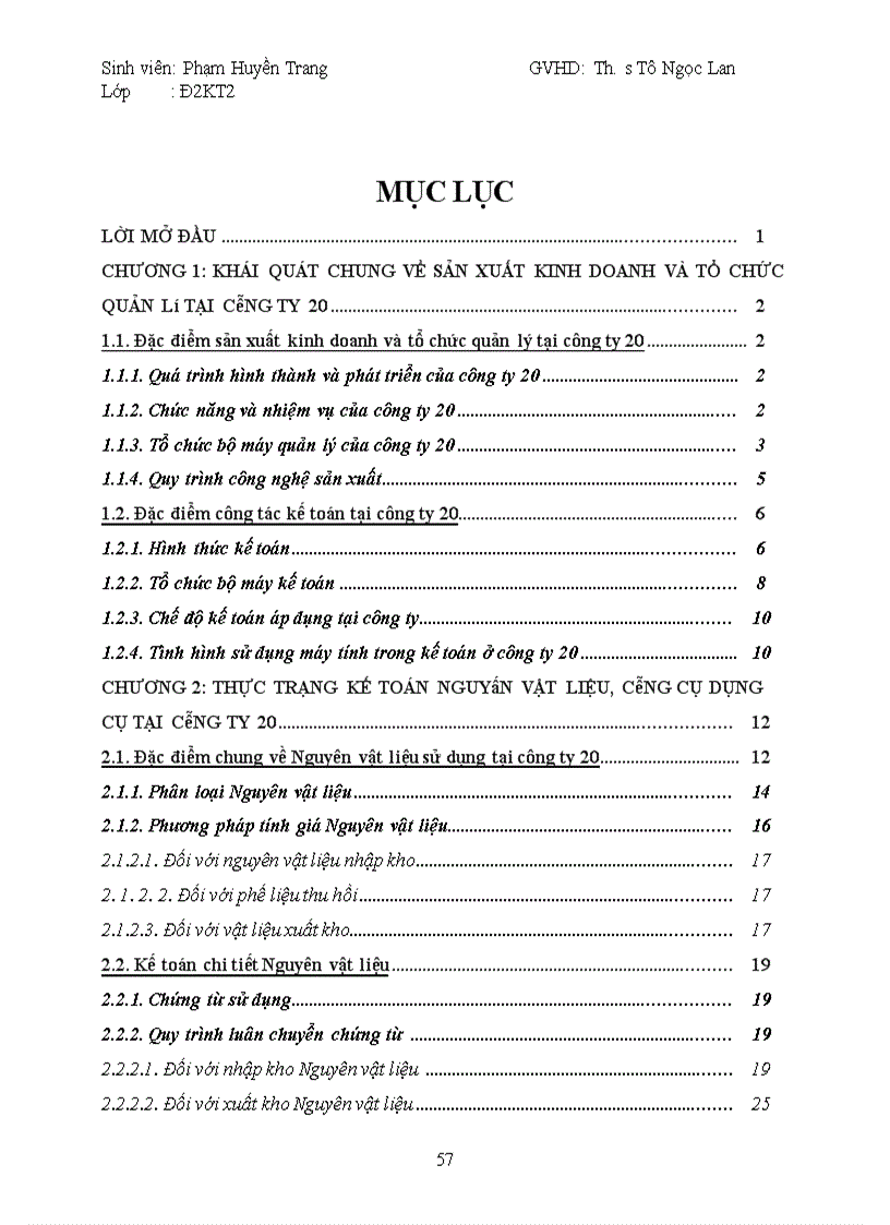 image for page Kế toán nguyên vật liệu công cụ dụng cụ tổng Công ty 20 Tổng cục Hậu cần Bộ Quốc phòng