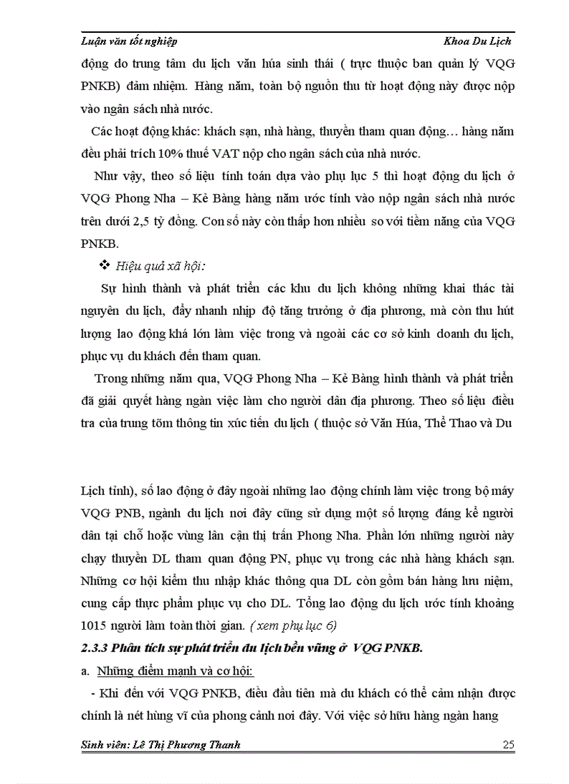 image for page Thực trạng và giải pháp phát triển du lịch bền vững ở vườn quốc gia Phong Nha Kẻ Bàng