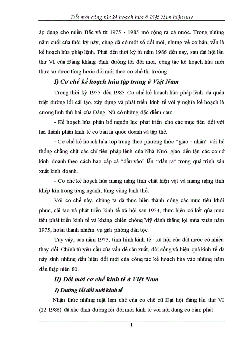 image for page Đổi mới công tác kế hoạch hoá ở Việt Nam hiện nay