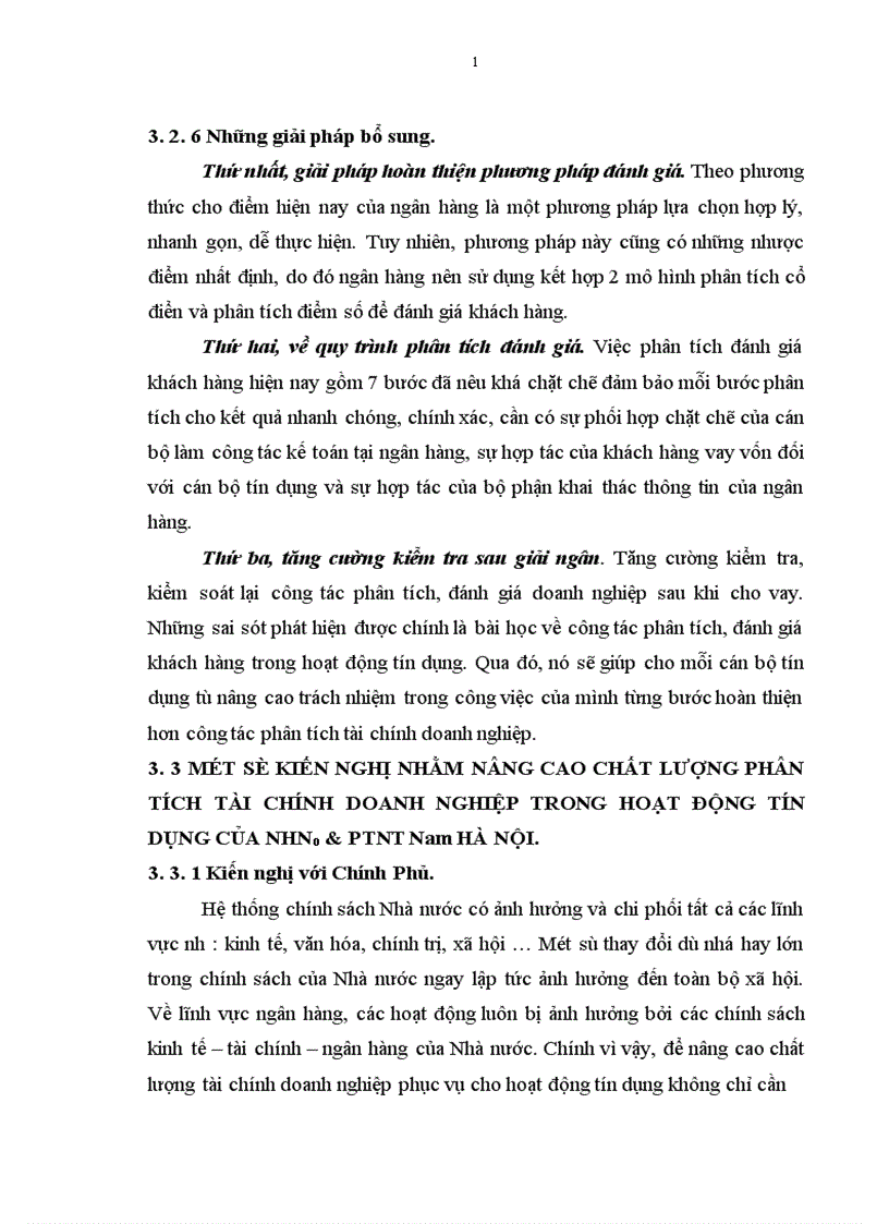 image for page Một số giải pháp nhằm nâng cao chất lượng phân tích tài chính doanh nghiệp trong hoạt động Tín dụng tại Chi nhánh NHNo PTNT Nam Hà Nội 1