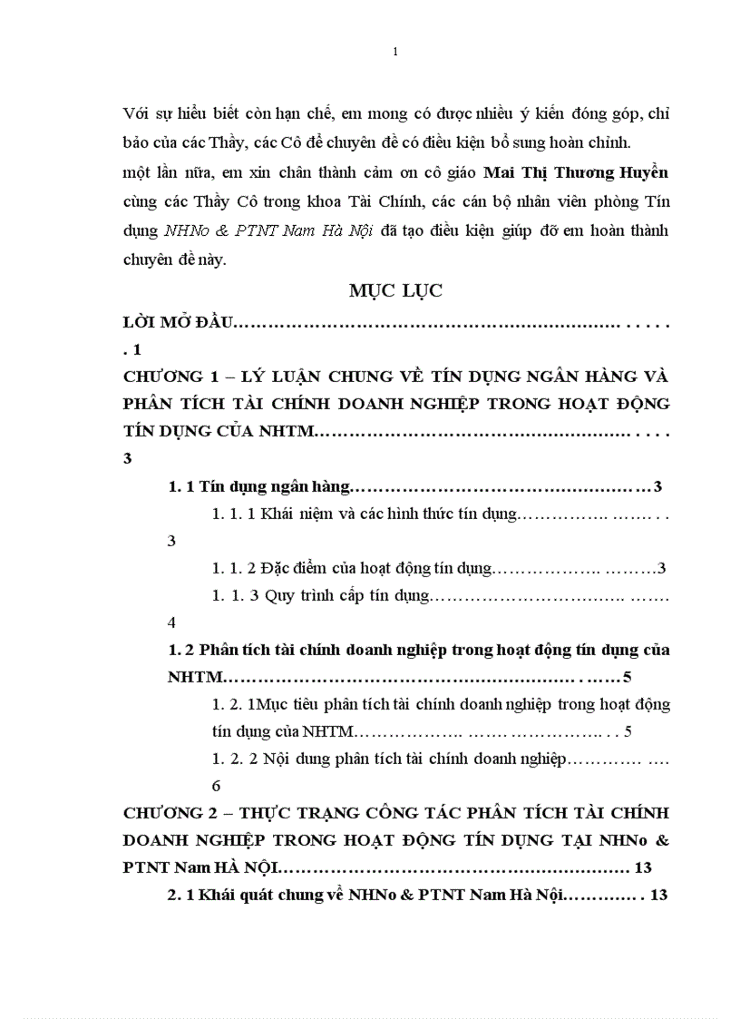 image for page Một số giải pháp nhằm nâng cao chất lượng phân tích tài chính doanh nghiệp trong hoạt động Tín dụng tại Chi nhánh NHNo PTNT Nam Hà Nội 1