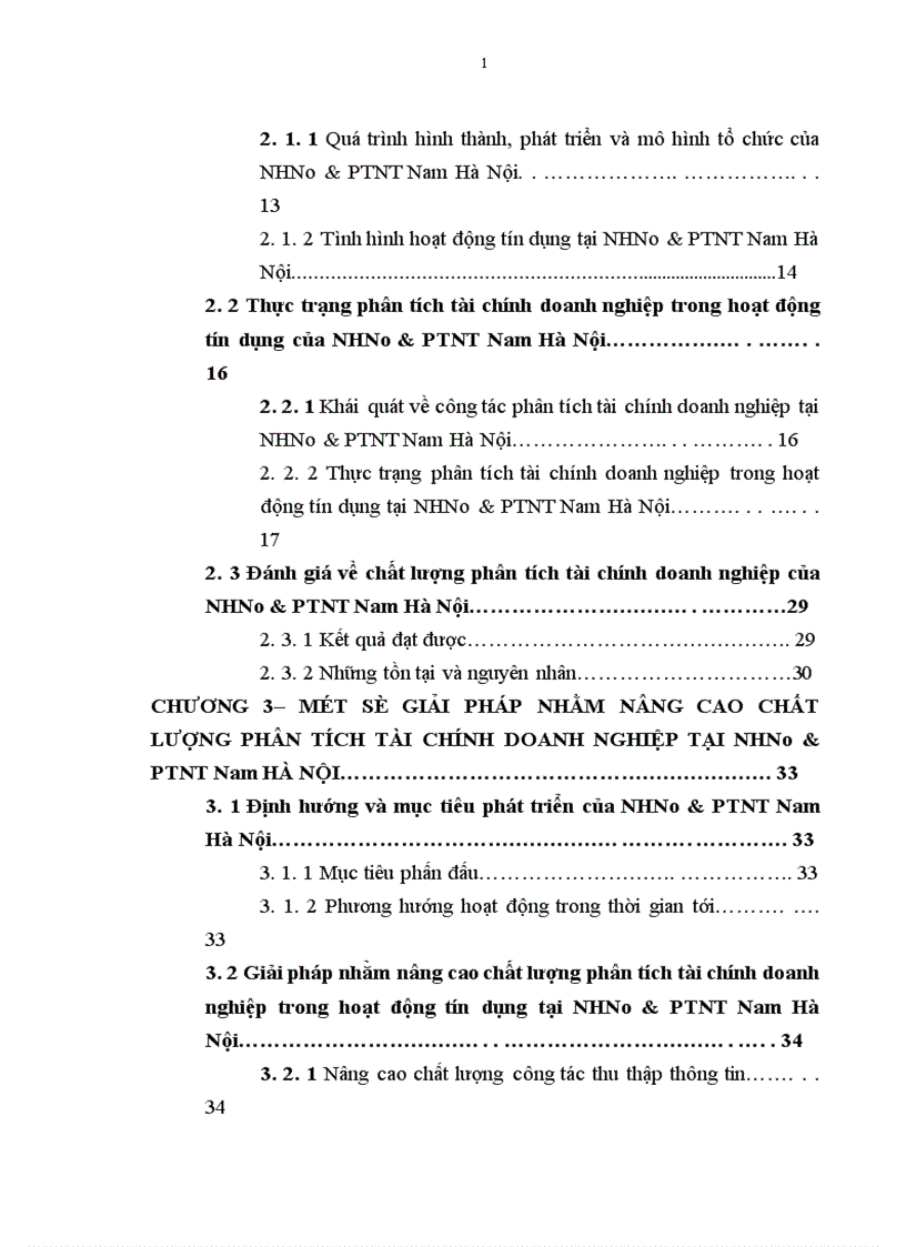 image for page Một số giải pháp nhằm nâng cao chất lượng phân tích tài chính doanh nghiệp trong hoạt động Tín dụng tại Chi nhánh NHNo PTNT Nam Hà Nội 1