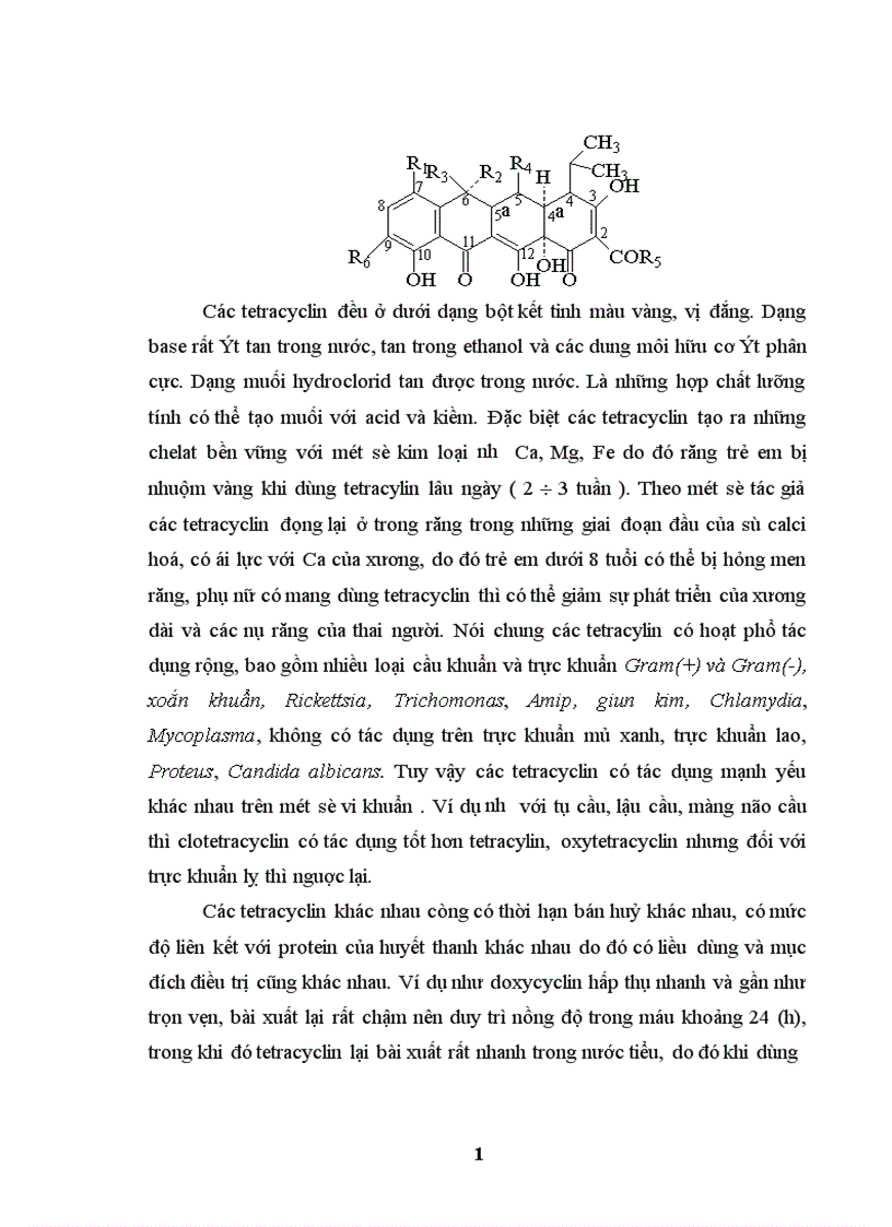image for page Tổng hợp một số dẫn xuất ngưng tụ chứa N của tetracyclin gồm Một hợp chất oxim một hợp chất azometin và 3 hợp chất hydrazon sau đó sơ bộ thăm dò tác dụng kháng khuẩn kháng nấm của những chất tổng hợp được