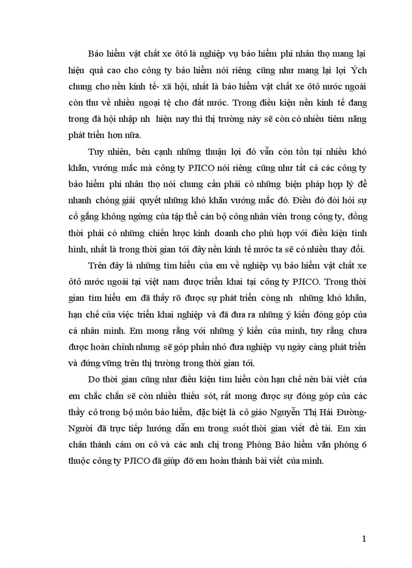 image for page Đánh giá thực trạng triển khai nghiệp vụ bảo hiểm vật chất xe ô tô nước ngoài tại công ty cổ phần bảo hiểm Petrolimex PJICO 1