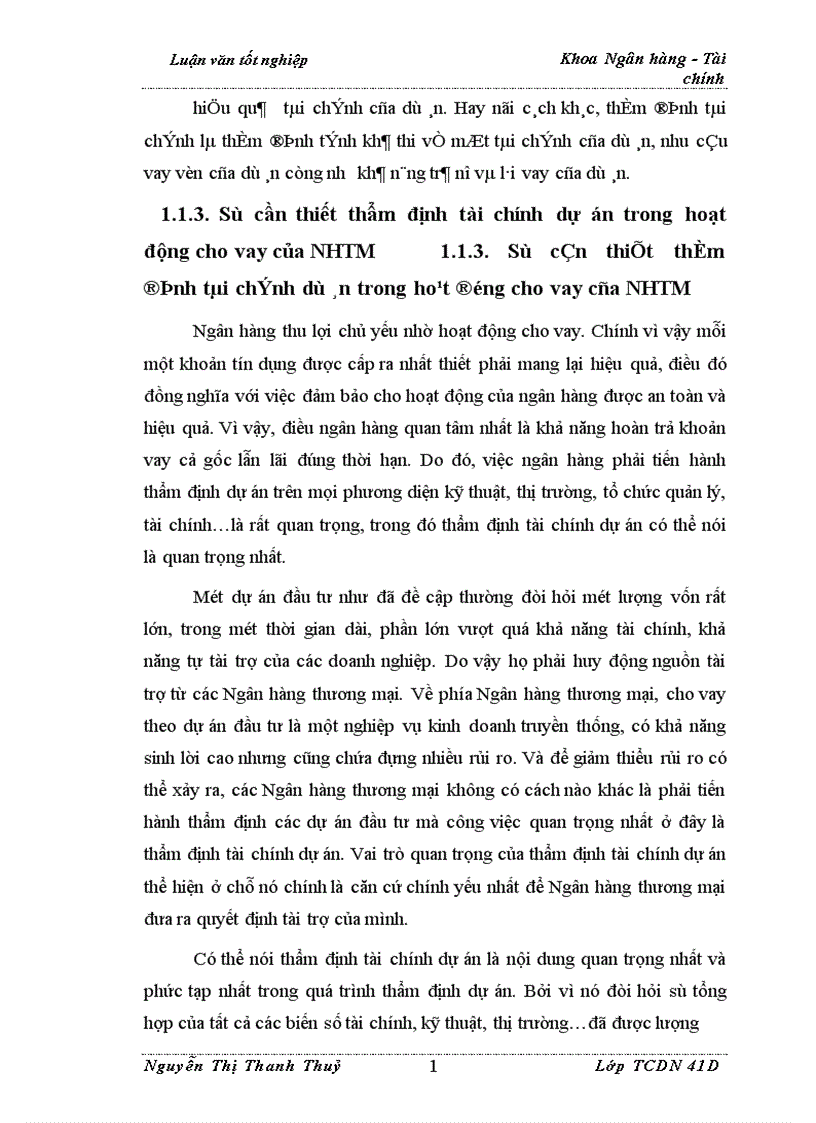 image for page Nâng cao chất lượng thẩm định tài chính dự án trong hoạt động cho vay tại Ngân Hàng Ngoại Thương Việt Nam 1