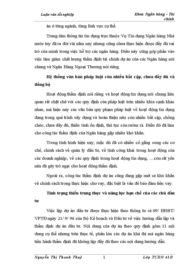image for page Nâng cao chất lượng thẩm định tài chính dự án trong hoạt động cho vay tại Ngân Hàng Ngoại Thương Việt Nam 1
