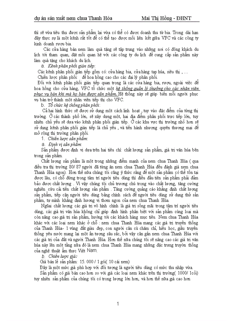 image for page Dự án sản xuất nem chua Thanh Hóa