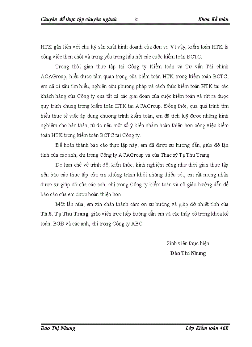 image for page Hoàn thiện kiểm toán chu trình hàng tồn kho trong kiểm toán Báo cáo Tài chính do Công ty Kiểm toán và Tư vấn Tài chính ACAGroup thực hiện 1