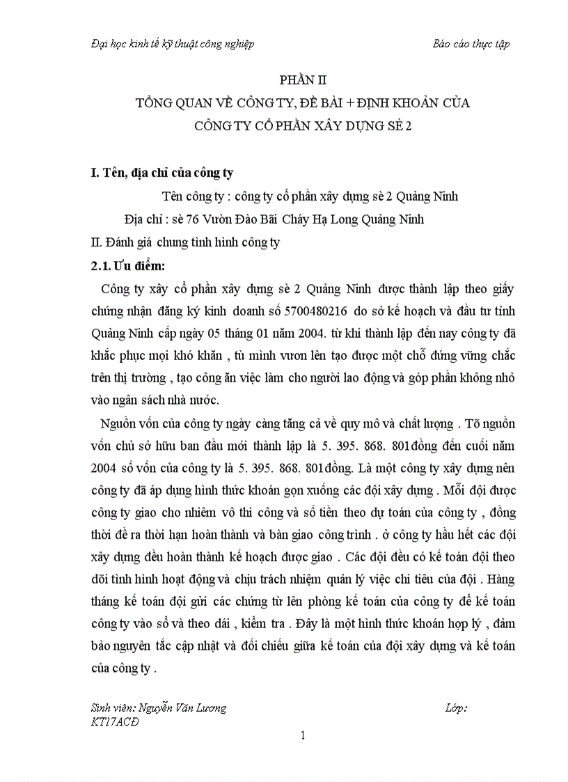 image for page Đánh giá về kế toán tổng hợp tại công ty cổ phần xây dựng sô 2 Quảng Ninh 1