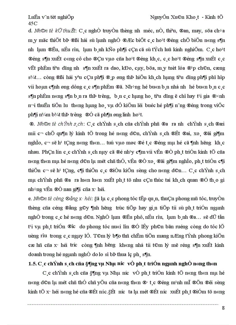 image for page Nghiên cứu các ngành nghề trong hộ nông dân trên địa bàn xã qua ba năm 2001 2003