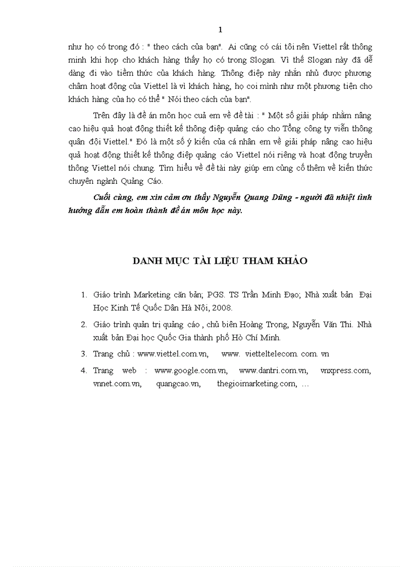 image for page Một số giải pháp nhằm nâng cao hiệu quả hoạt động thiết kế thông điệp quảng cáo cho tổng công ty viễn thông quân đội Viettel