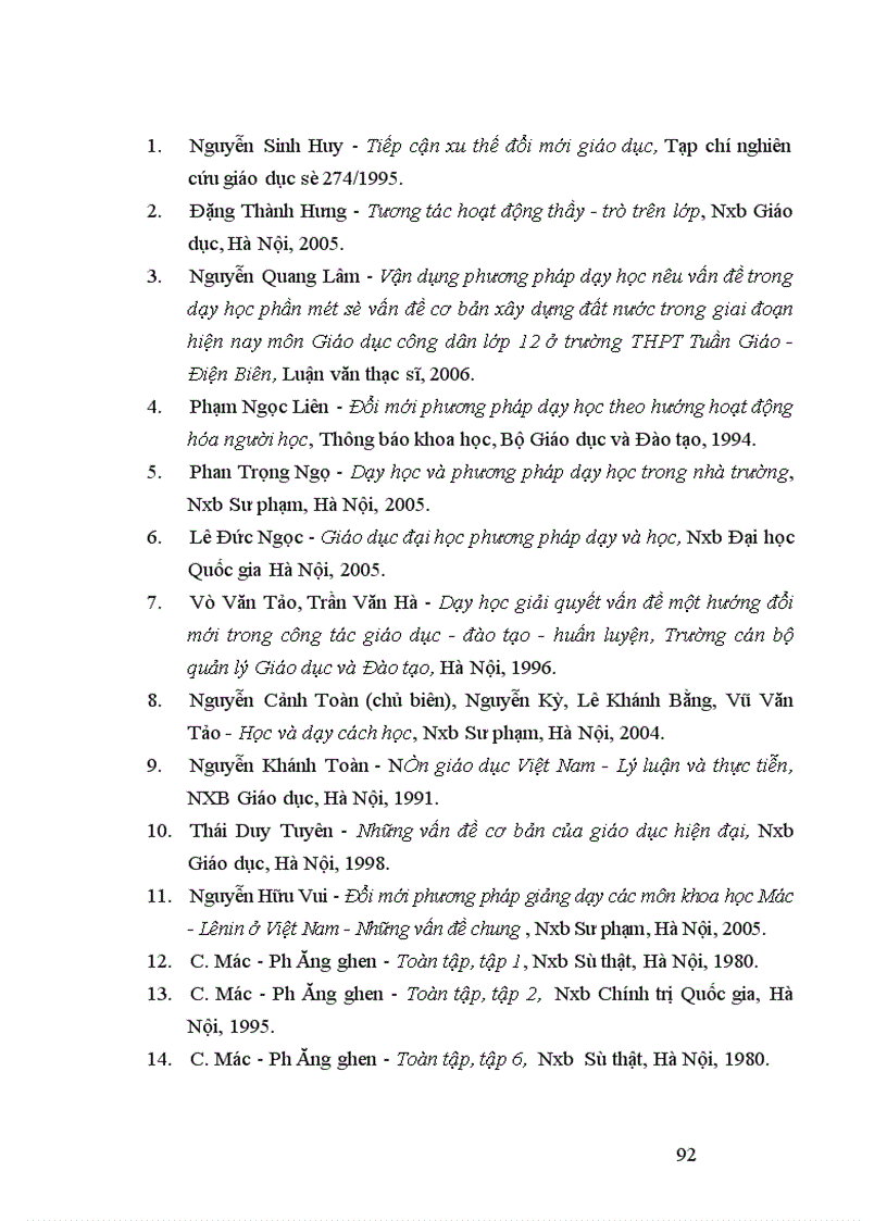 image for page Vận dụng phương pháp nêu vấn đề trong dạy học môn Những nguyên lý cơ bản của Chủ nghĩa Mác Lênin phần lý luận của Chủ nghĩa Mác Lênin về chủ nghĩa xã hội ở trường Đại học Quy Nhơn