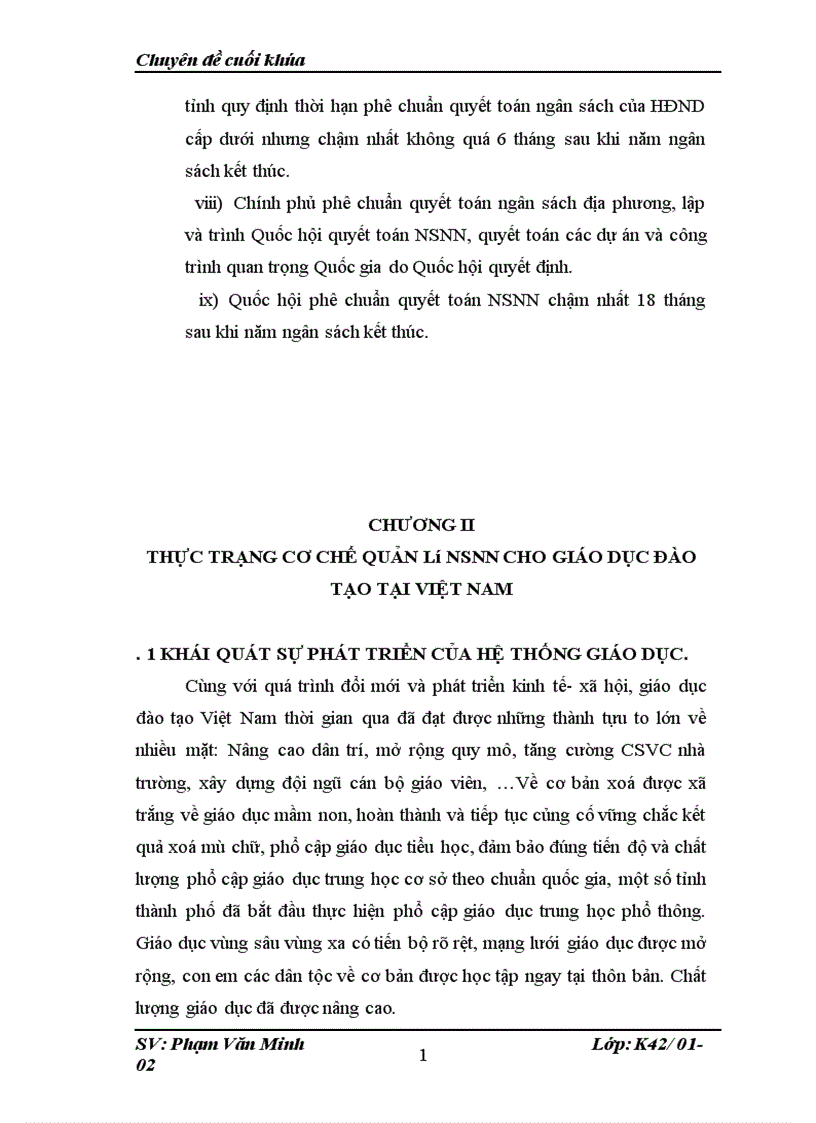 image for page Cơ chế quản lý Ngân sách nhà nước cho nghành giáo dục và đào tạo cảu Việt Nam Thực trạng và giải pháp