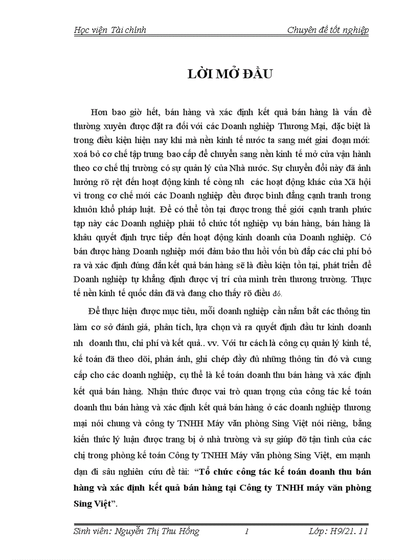 image for page Tổ chức công tác kế toán doanh thu bán hàng và xác định kết quả bán hàng tại Công ty TNHH máy văn phòng Sing Việt 1
