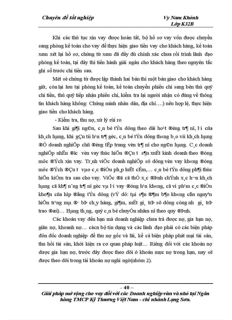 image for page Giải pháp mở rộng cho vay đối với các doanh nghiệp vừa và nhỏ tại Ngân hàng TMCP Kỹ thương Việt Nam Chi nhánh Lạng Sơn 1