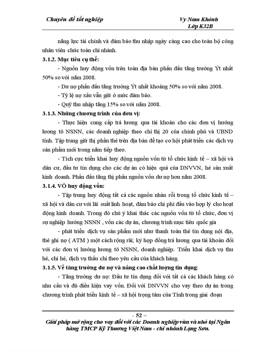 image for page Giải pháp mở rộng cho vay đối với các doanh nghiệp vừa và nhỏ tại Ngân hàng TMCP Kỹ thương Việt Nam Chi nhánh Lạng Sơn 1