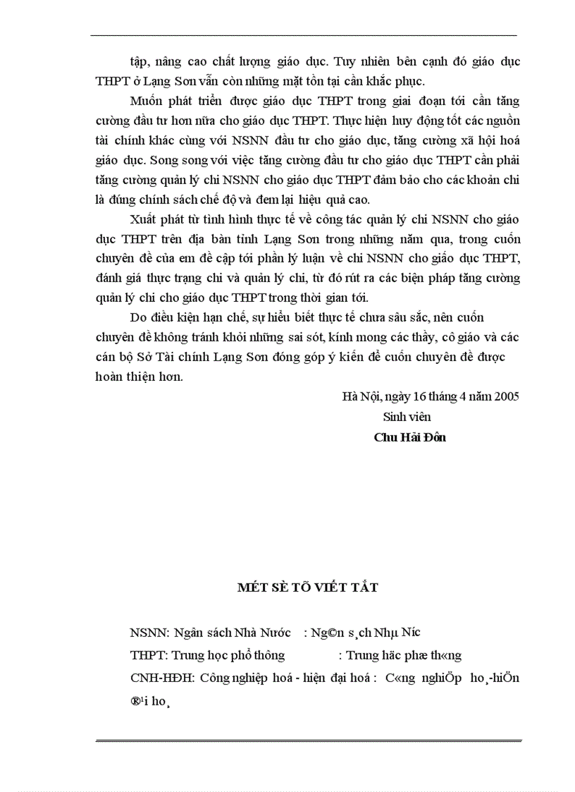 image for page Một số giải pháp nhằm tăng cường công tác quản lý chi ngân sách Nhà nước cho giáo dục trung học phổ thông ở tỉnh Lạng Sơn