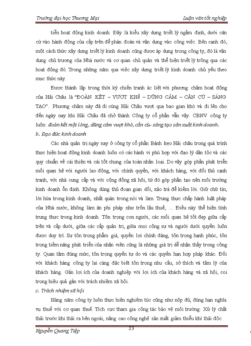 image for page Một số giải pháp nhắm xây dựng và phát triển một số giá trị văn hóa kinh doanh của Công ty cổ phần Bánh kẹo Hải Châu 1