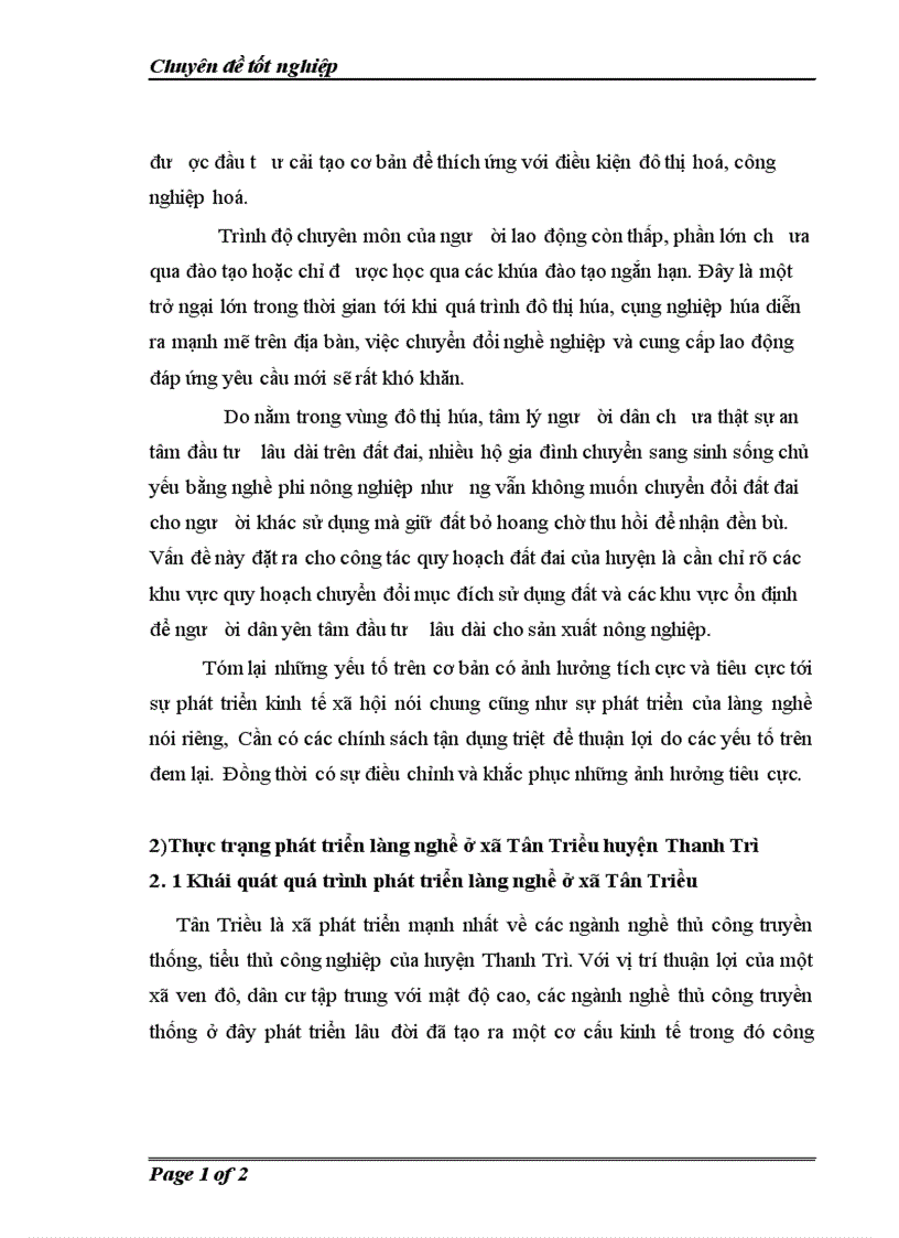 image for page Thực trạng và giải pháp chủ yếu phát triển làng nghề truyền thống ở xã Tân Triều huyện Thanh Trì