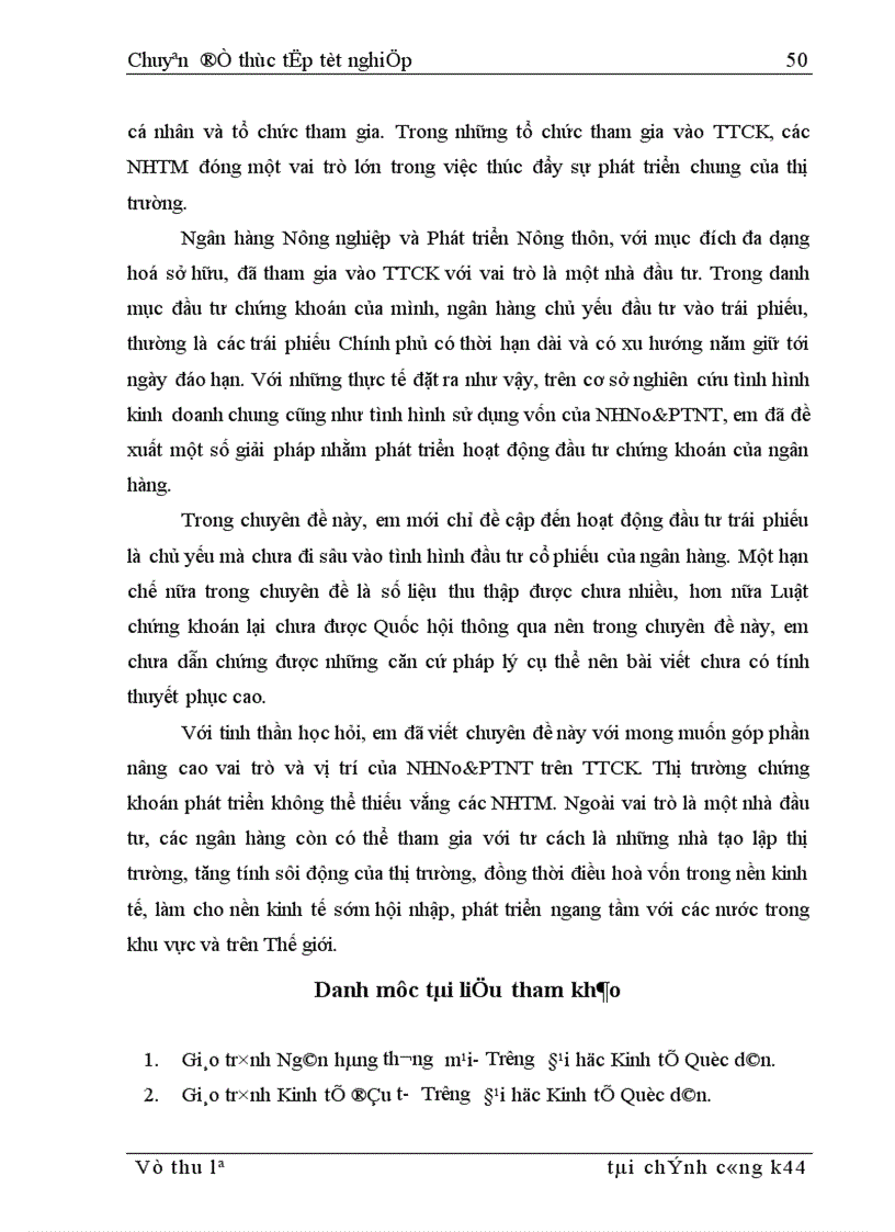 image for page Phát triển hoạt động đầu tư chứng khoán tại Ngân hàng Nông nghiệp và Phát triển Nông thôn