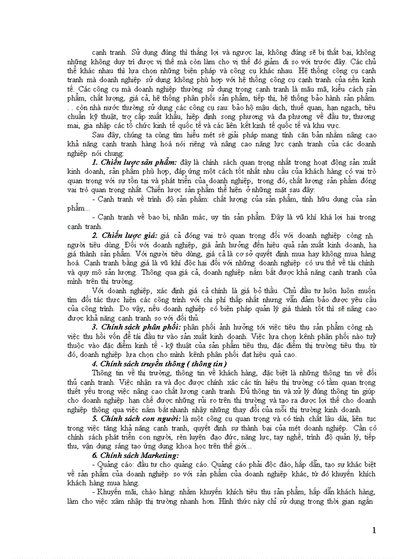 image for page Giải pháp nâng cao sức cạnh tranh của hàng hoá đối với các doanh nghiệp trong nền kinh tế thị trường ở nước ta hiện nay