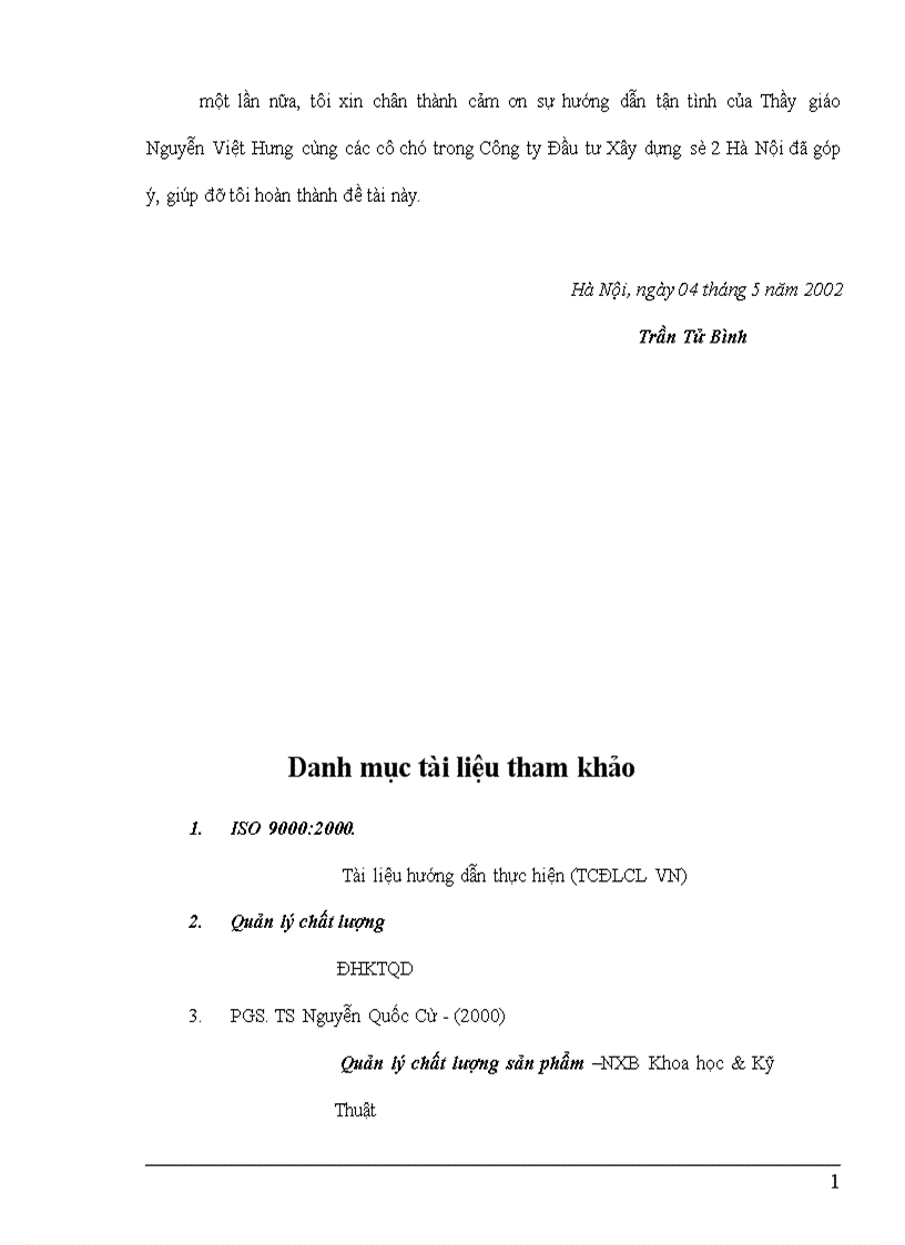 image for page Nghiên cứu triển khai áp dụng hệ thống quản lý chất lượng ISO 9001 2000 tại Công ty Đầu tư Xây dựng số 2 Hà Nội