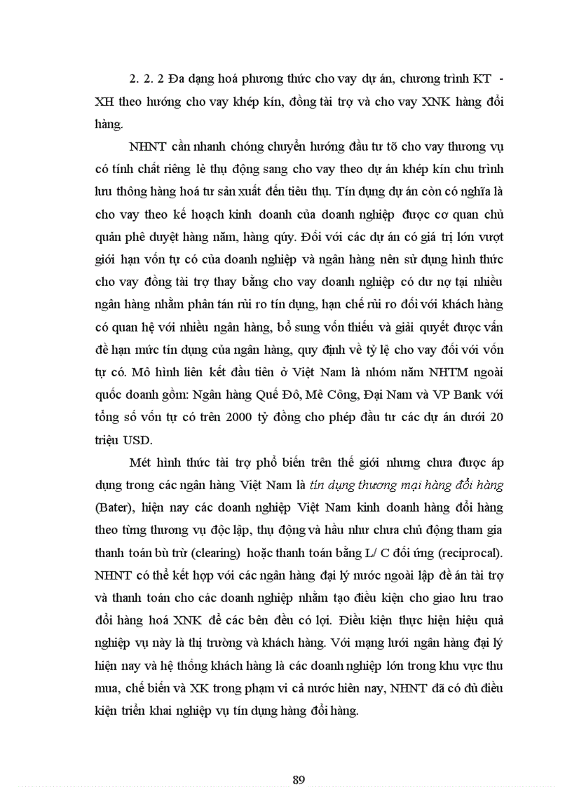 image for page Những giải pháp nhằm nâng cao hiệu quả tín dụng tài trợ XNK tại Hội Sở chính Ngân Hàng Ngoại Thương Việt Nam 1