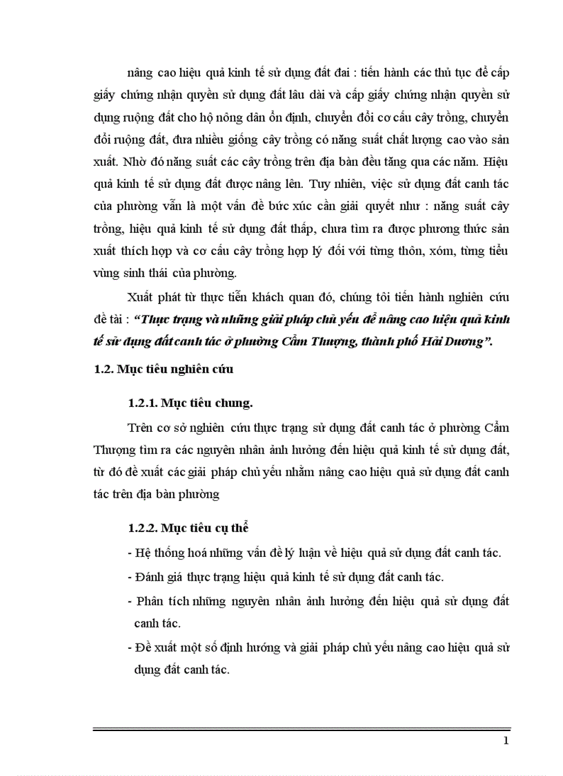 image for page Thực trạng và những giải pháp chủ yếu để nâng cao hiệu quả kinh tế sử dụng đất canh tác ở phường Cẩm Thượng thành phố Hải Dương