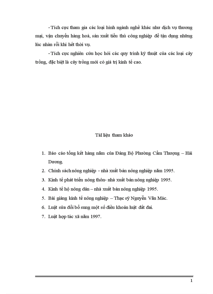 image for page Thực trạng và những giải pháp chủ yếu để nâng cao hiệu quả kinh tế sử dụng đất canh tác ở phường Cẩm Thượng thành phố Hải Dương