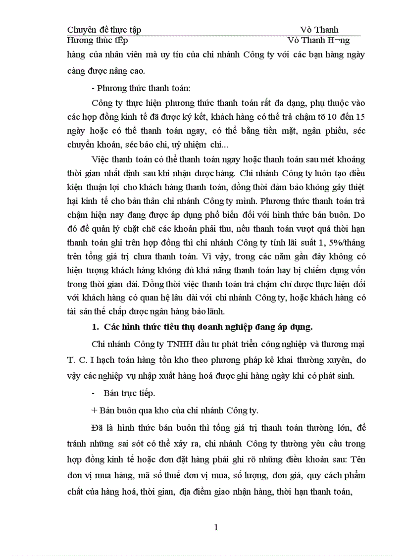image for page Hoàn thiện công tác hạch toán tiêu thụ hàng hoá và xác định kết quả tiêu thụ tại chi nhánh công ty TNHH đầu tư phát triển công nghiệp và thương mại T C I 1