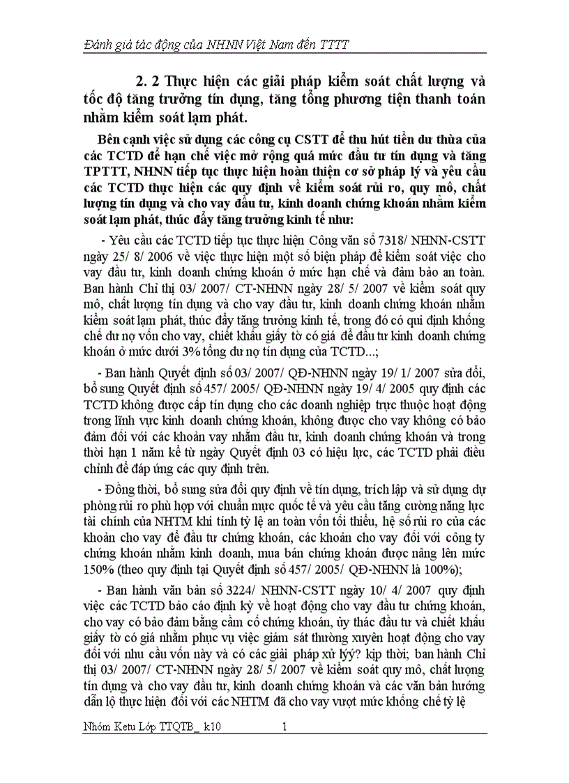 image for page Đánh giá tác động của NHNN Việt Nam đến TTTT