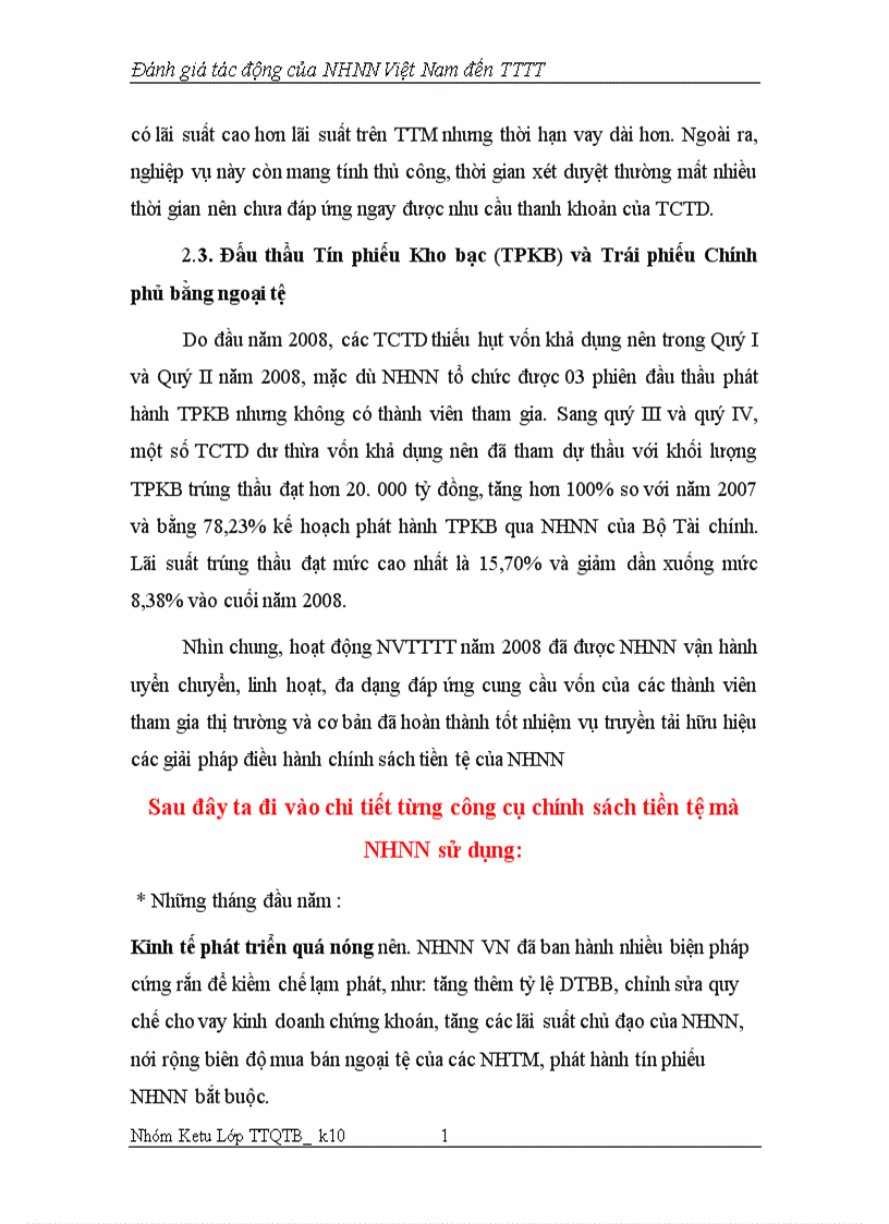 image for page Đánh giá tác động của NHNN Việt Nam đến TTTT
