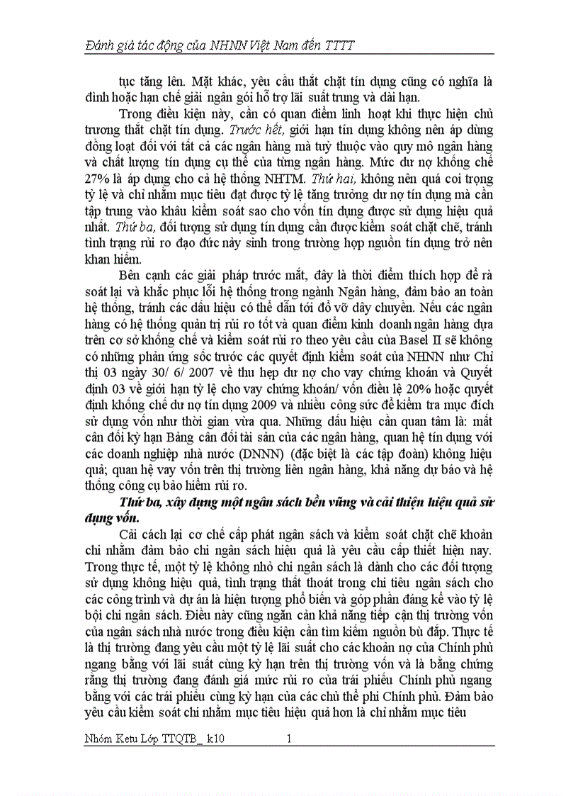 image for page Đánh giá tác động của NHNN Việt Nam đến TTTT