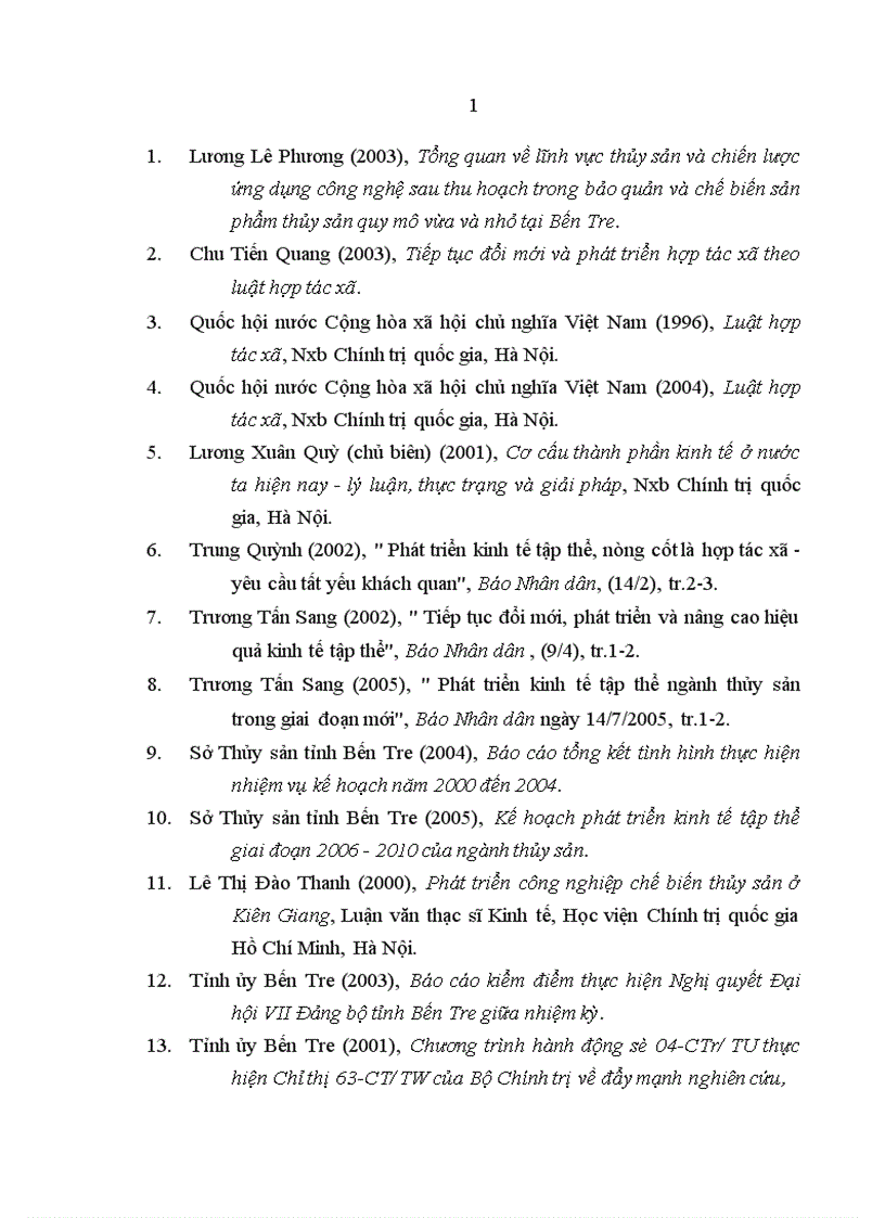 image for page Kinh tế tập thể trong ngành thủy sản tỉnh Bến Tre Thực trạng và giải pháp