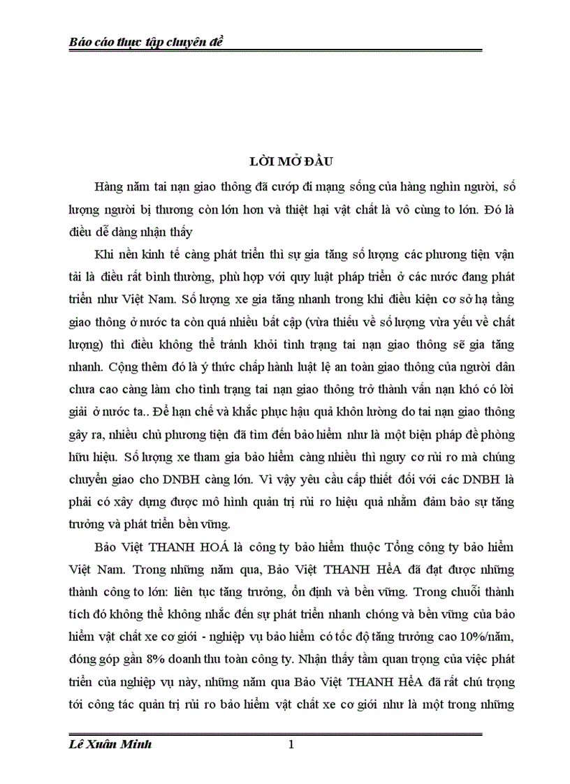 image for page Nâng cao năng lực quản trị rủi ro trong bảo hiểm vật chất xe cơ giới tại Bảo Việt THANH HÓA