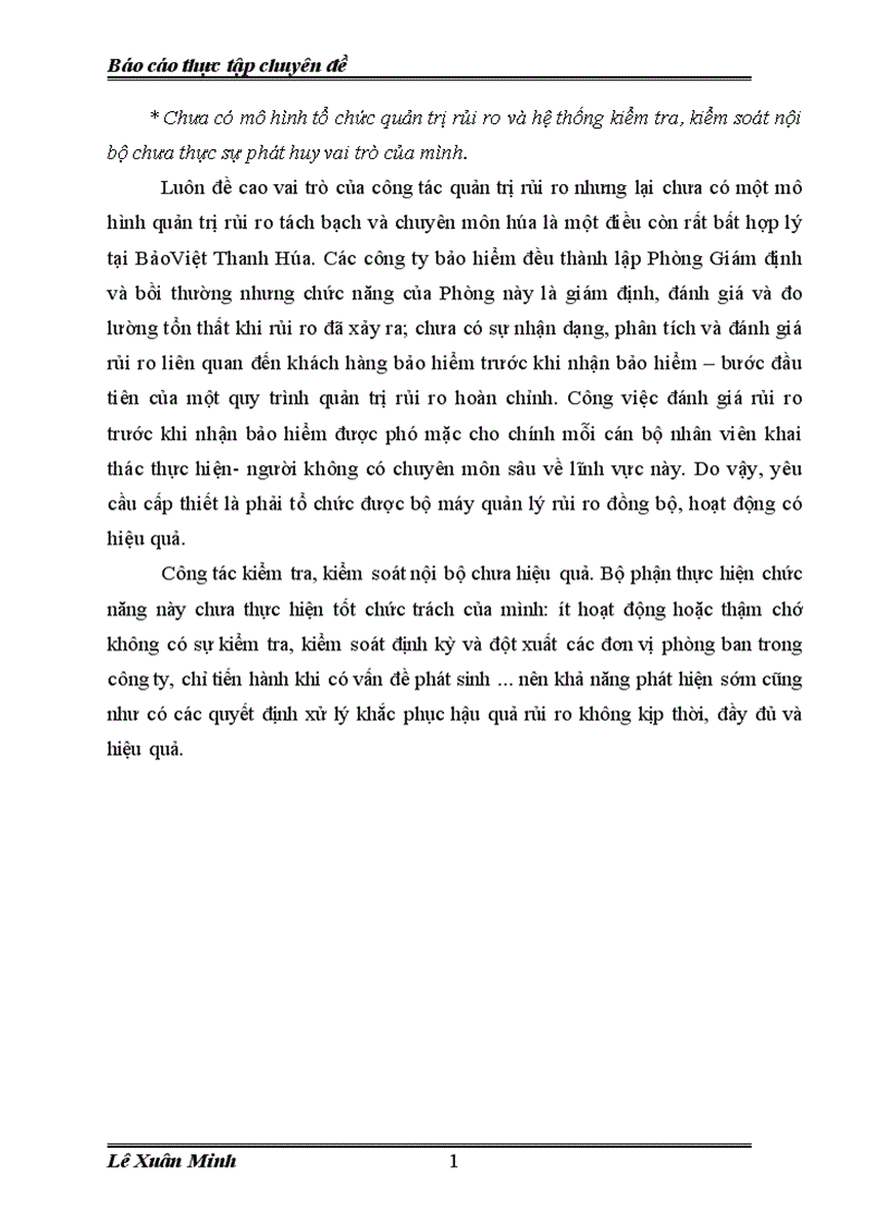 image for page Nâng cao năng lực quản trị rủi ro trong bảo hiểm vật chất xe cơ giới tại Bảo Việt THANH HÓA