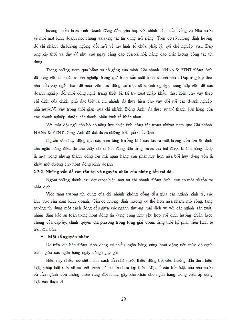 image for page Giải pháp nâng cao chất lượng tín dụng tại Chi nhánh Ngân hàng nông nghiệp và phát triển nông thôn Đông Anh