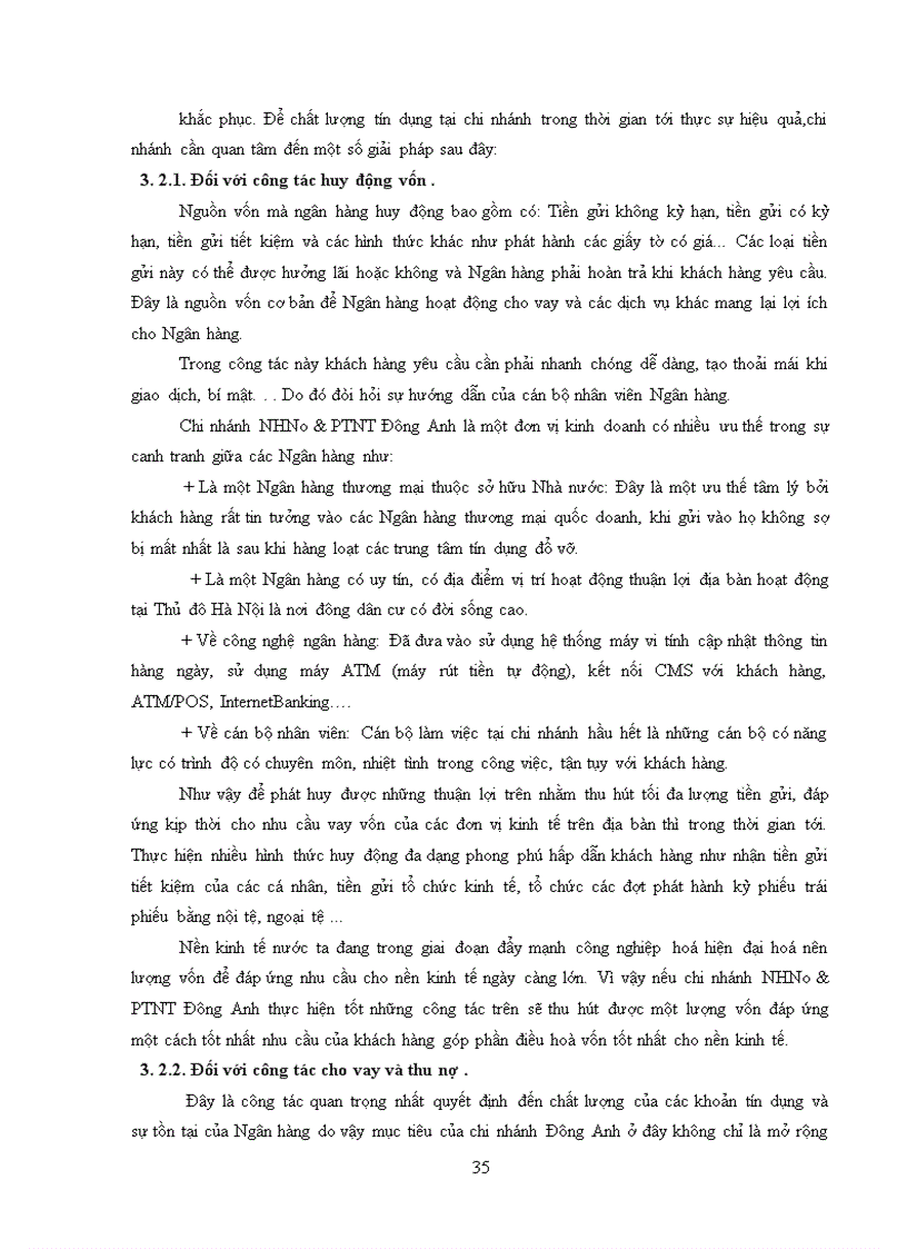 image for page Giải pháp nâng cao chất lượng tín dụng tại Chi nhánh Ngân hàng nông nghiệp và phát triển nông thôn Đông Anh