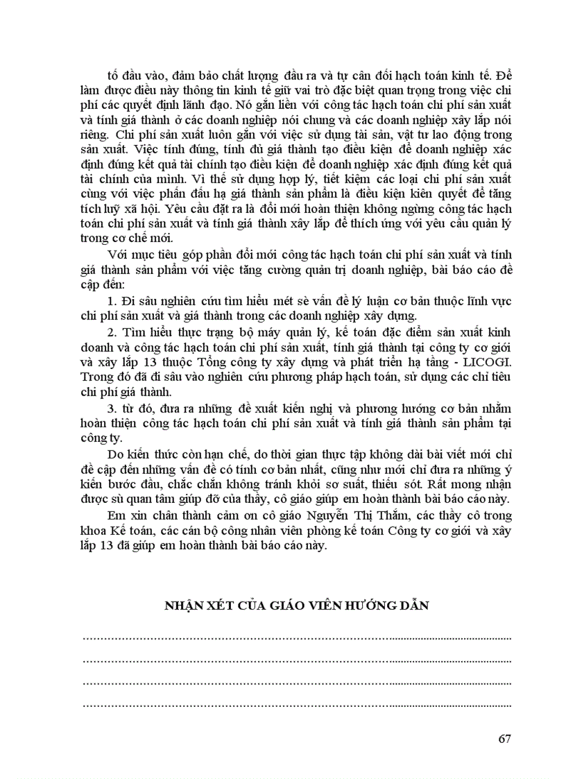 image for page Kế toán tập hợp chi phí sản xuất và tính giá thành sản phẩm xây lắp tại công ty cơ giới và xây lắp 13