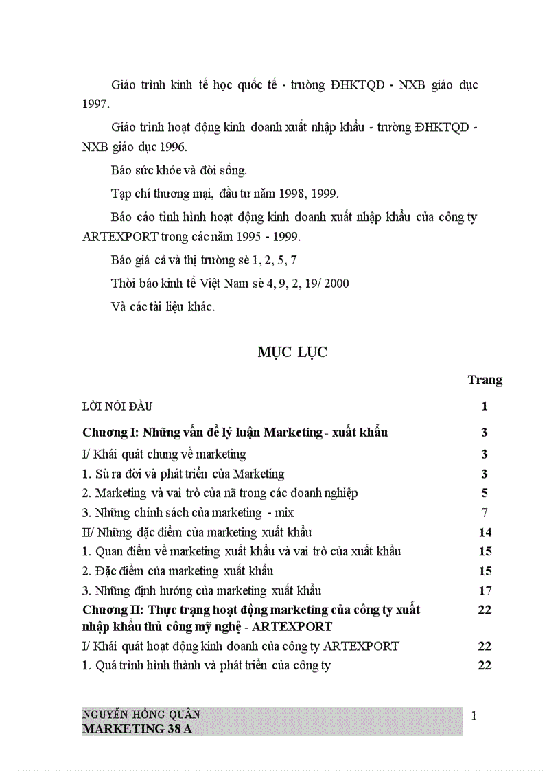 image for page Phát triển hoạt động Marketing trong kinh doanh xuất khẩu mặt hàng thủ công mỹ nghệ ở công ty xuất nhập khẩu ARTEXPORT 1