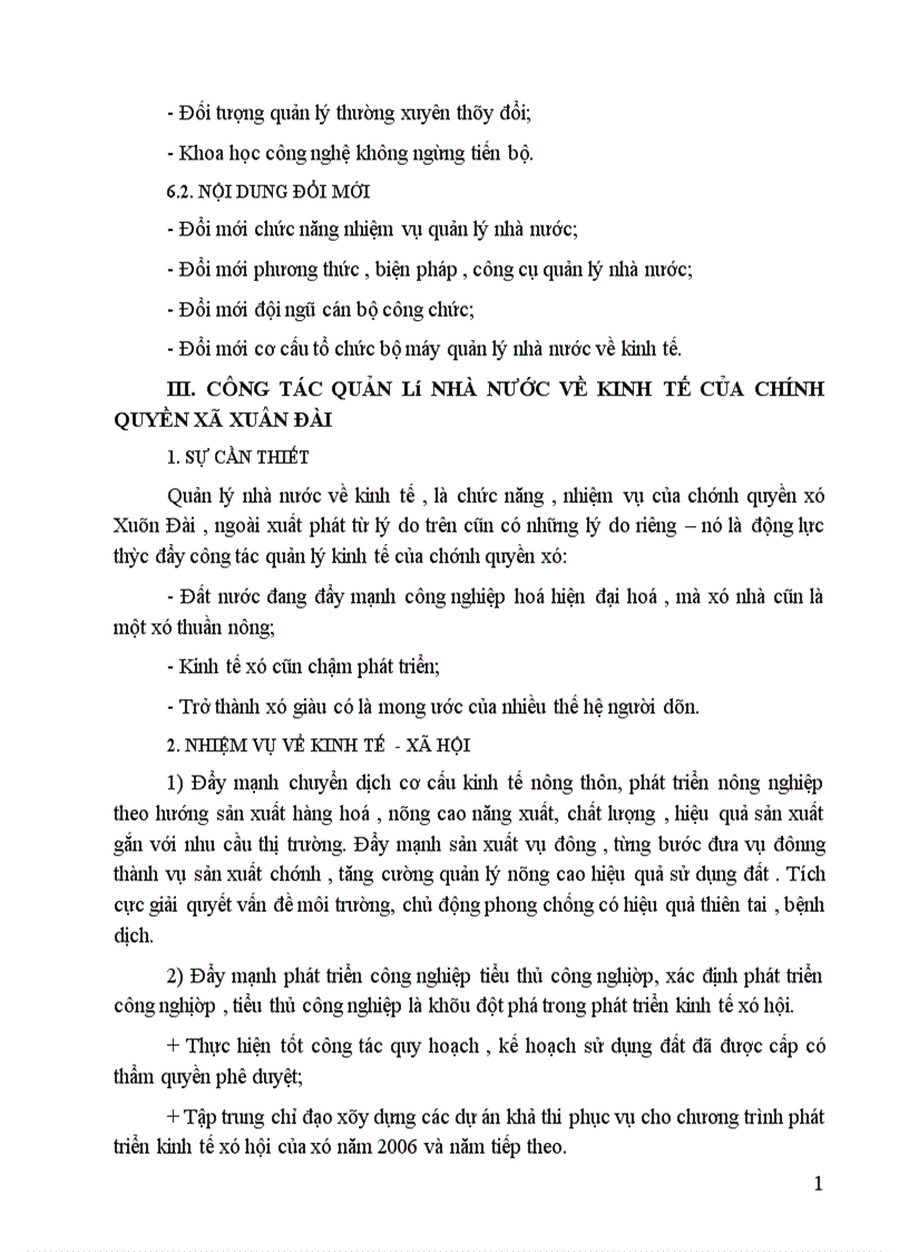 image for page Công tác quản lý nhà nước về kinh tế của chính quyền xã xuân đài