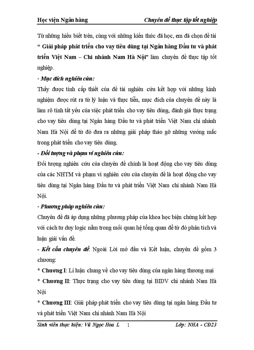 image for page Giải pháp phát triển cho vay tiêu dùng tại Ngân hàng Đầu tư và phát triển Việt Nam Chi nhánh Nam Hà Nội