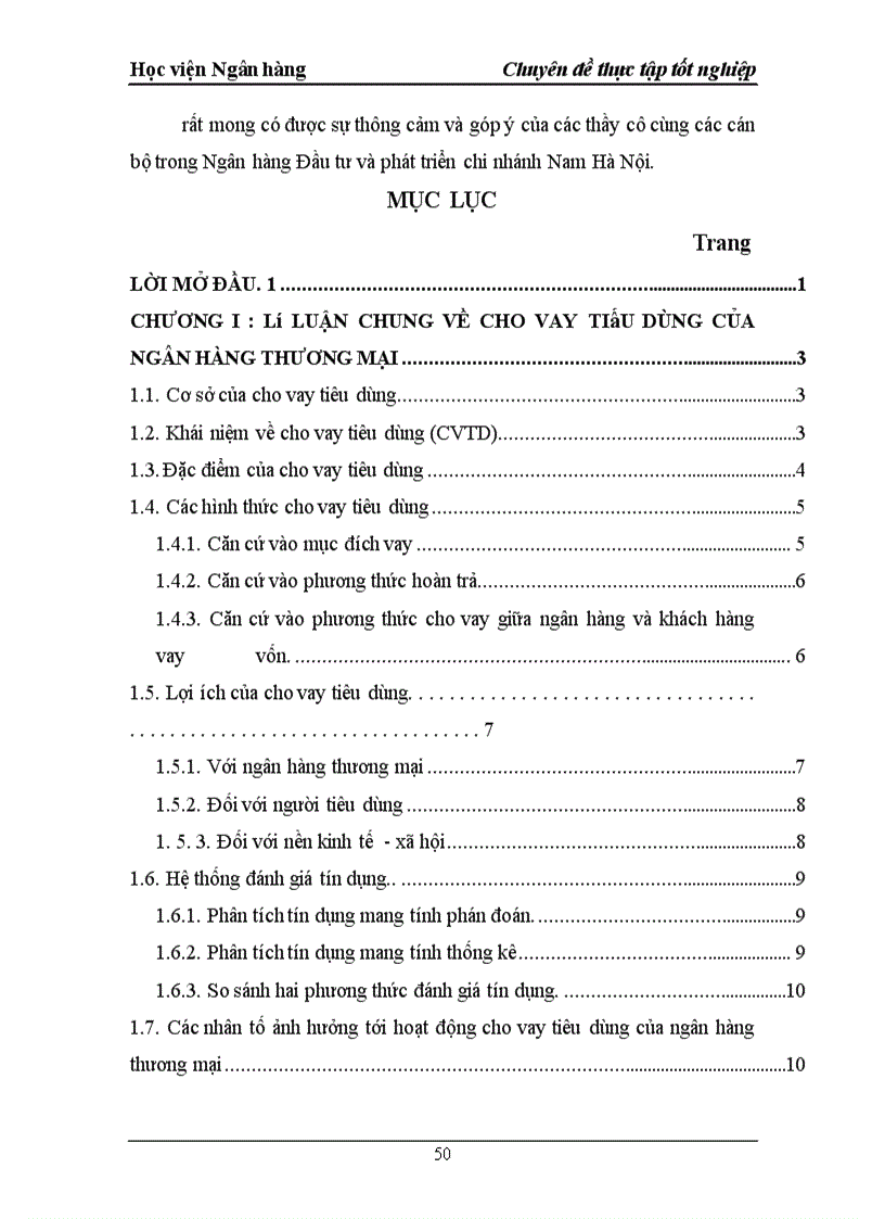 image for page Giải pháp phát triển cho vay tiêu dùng tại Ngân hàng Đầu tư và phát triển Việt Nam Chi nhánh Nam Hà Nội