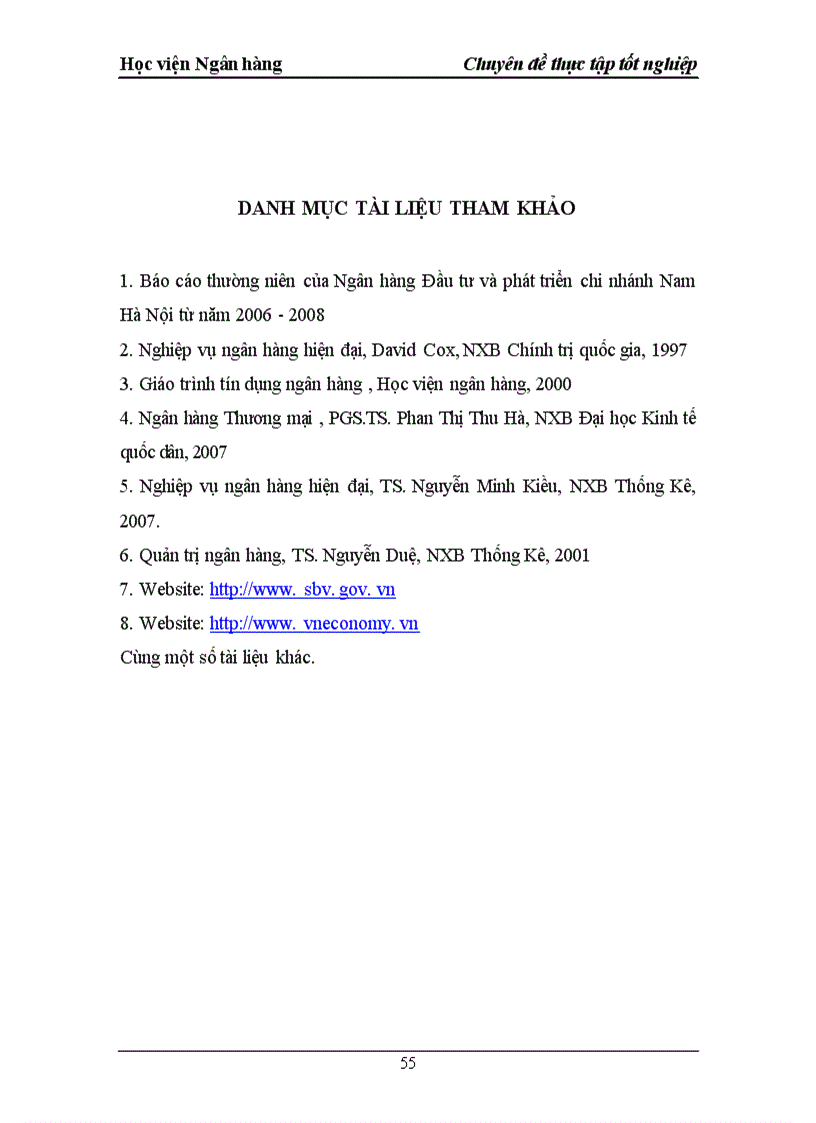 image for page Giải pháp phát triển cho vay tiêu dùng tại Ngân hàng Đầu tư và phát triển Việt Nam Chi nhánh Nam Hà Nội