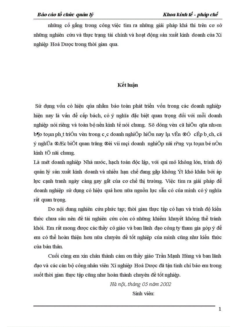 image for page Một số giải pháp nhằm nâng cao hiệu quả sử dụng vốn tại Xí nghiệp Hoá Dược 1