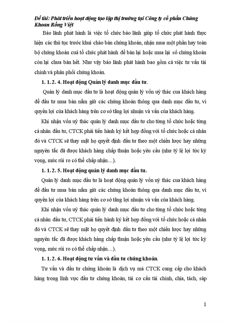 image for page Phát triển hoạt động tạo lập thị trường chứng khoán tại Công Ty CP Chứng khoán Rồng Việt Hà Nội