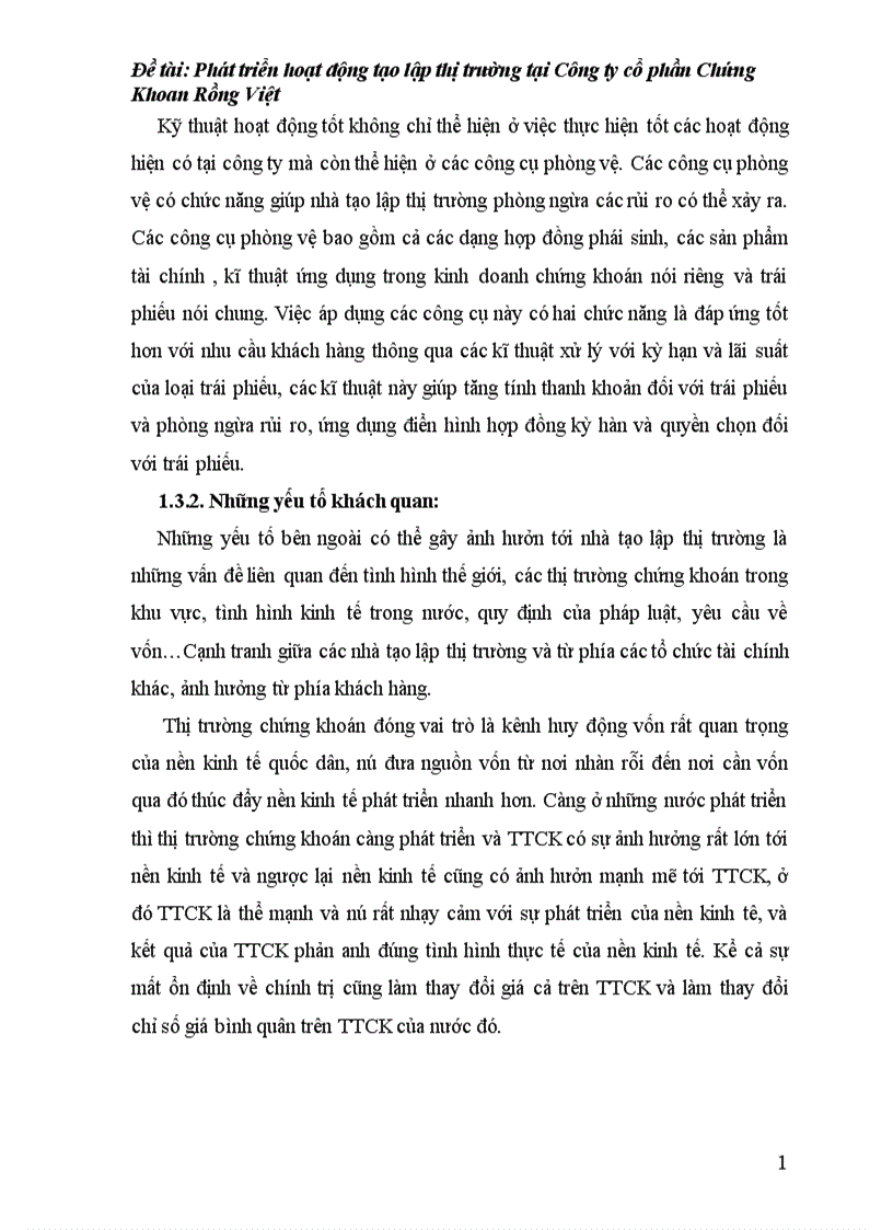 image for page Phát triển hoạt động tạo lập thị trường chứng khoán tại Công Ty CP Chứng khoán Rồng Việt Hà Nội