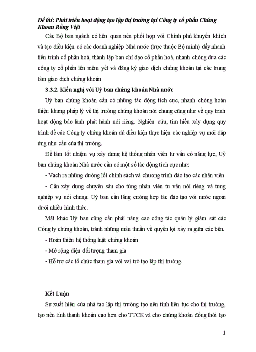 image for page Phát triển hoạt động tạo lập thị trường chứng khoán tại Công Ty CP Chứng khoán Rồng Việt Hà Nội