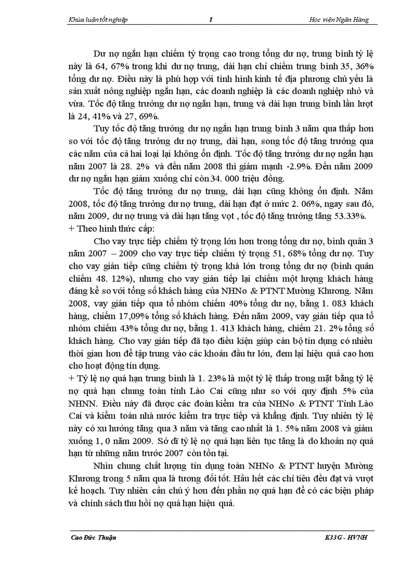 image for page Một số giải pháp nhằm nâng cao chất lượng hoạt động tín dụng tại NHNo PTNT Huyện Mường Khương